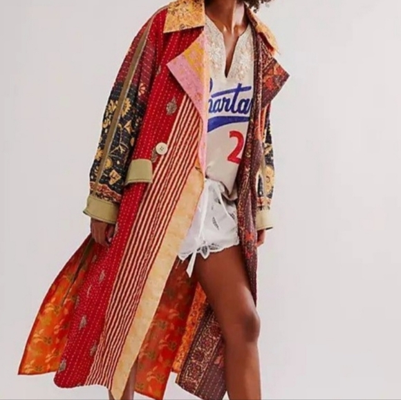Free People Jackets & Blazers - Free people patchwork kimono jacket XL NWT